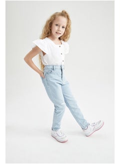 Buy Girl Mom Fit Denim Trousers in Egypt