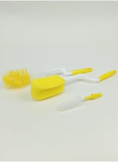 Buy 3 Feeding Bottle Cleaning Brush Set with Pacifier Brush BPA Free and PP Material Food Sponge Cleaner Kit Baby Bottle & Nipple Cleaning Brush in Saudi Arabia