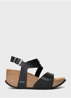 Buy Ibiza Strappy Mid Heel Wedges in UAE