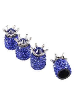 Buy 4-Piece Crown Bling Rhinestone Tyre Valve Cap Set in UAE