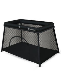 Buy Portable Quick fold Playard, Cot With Zipper Door and Carry Bag - Midnight Black in UAE