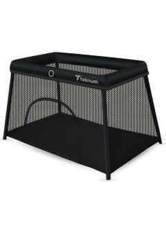 اشتري Portable Quick fold Playard, Cot With Zipper Door and Carry Bag - Midnight Black في الامارات