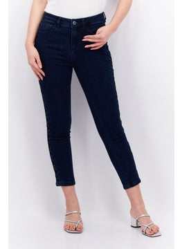 Buy Women Slim Fit Washed Stretchable Jeans, Blue in Saudi Arabia