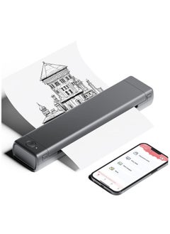 Buy Portable Bluetooth Wireless M80F-A4 Thermal Printer, Compact Inkless Printer for Travel, Support Phone, Laptop, Small Printers for Home Use Vehicles Office School Stencils in UAE