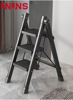 اشتري 3 Step Ladder Folding Metal Step Stool,Step Ladders For Home With Skid-proof Feet,Carbon Steel Step Ladder Heavy Duty,Stepping Stool Lightweight,Foldable Kitchen Closet Step Ladder في السعودية