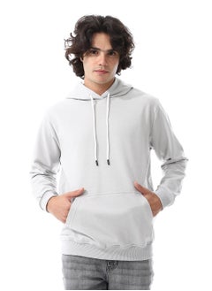 اشتري Long Sleeves Fleeced Hoodie_Silver في مصر