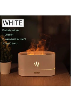 Buy Essential Oil Diffuser LED Simulation Flame Ultrasonic Humidifier Home Office Air Freshener Fragrance Sooth Sleep Atomizer in Saudi Arabia