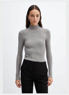 Buy High Neck Ribbed Sweater in Saudi Arabia