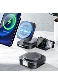 Buy Wireless Charger 3 in 1 Fast Charging Foldable Magnetic Charging Station for Apple Devices for Magsafe Wireless Charger Pad for iPhone Fits for iPhone 15 Pro Max for iWatch for Air--pods in Saudi Arabia