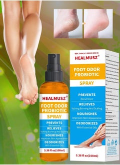 اشتري 100ml Foot Odor Probiotic Spray Prevents Odor Recurrence Relieves Itching Burning Nourish Skin and Cool Refresh Foot and Shoe Deodorant Spray with Castor Seed Oil and Mint Foot Odor Spray في الامارات