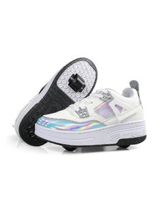 Buy Kids Shoes with Double Wheels - Upgraded Kids Roller Shoes for Gifts, Retractable Wheels Skateboarding Shoes in Saudi Arabia