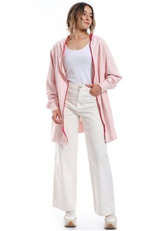 Buy Zipper Closure Long Sleeves Hoodie_ Shades Of Pink in Egypt