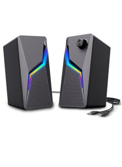 Buy Computer Speakers, PC Gaming Speakerswith Enhanced Bass and Volume Control, Stereo 2.0 USB Powered 3.5mm AuxMultimedia Speakers for Laptop Desktop Tablets Phone in Saudi Arabia