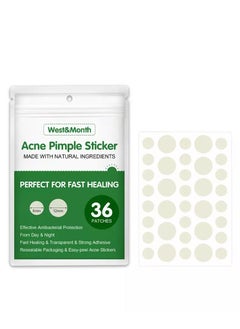 Buy 36 Patches Acne Pimple Patch Invisible Hydrocolloid Spot Skin Treatment for Face Fast Healing Transparent strong Adhesive Pimple Stickers in UAE