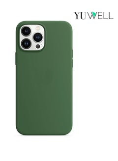 Buy iPhone 14 Pro Silicone Protective Case For iPhone 14 Pro 6.1inch Soft Liquid Gel Rubber Cover Shockproof Thin Cover Compatible For iPhone 14 Dark Green in UAE