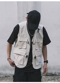 Buy Mens Vintage Military Tactical Vest Casual Sleeveless JacketWhite White in Saudi Arabia