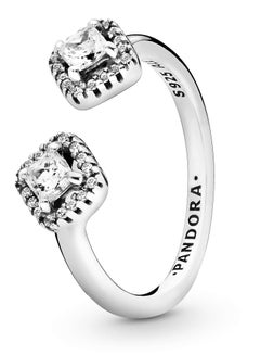 Buy PANDORA Jewelry Square Shiny Cubic Zirconia Ring in 925 Sterling Silver in UAE