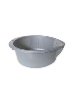 Buy GAB Plastic, Rice Colander, Grey, Kitchen Drain Colander, Food Strainer Kitchen and Cooking Accessory, Cleaning, Washing and Draining Rice, Grains, Fruits and Vegetables, Made from BPA-free Plastic in UAE