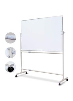 Buy Mobile Dry Erase Whiteboard Rotating White Board with Wheels and Stand 90X60 cm Double Sided Wall Mountable Dry Erase Board with Accessories Set in Saudi Arabia