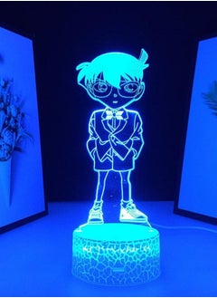 اشتري Multicolour 3D Night Light LED Table Illusion Lamp Lava Base Detective Conan Anime Figure for Children's Room Decoration Present Sleeve Children 16 Color with Remote في الامارات