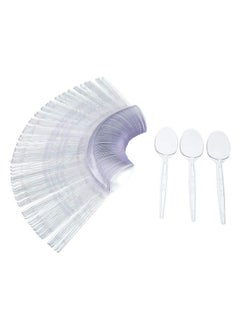 Buy Large Transparent Plastic Spoons (100 Pieces) in Egypt