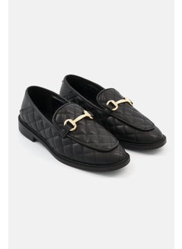 Buy Women Quilted Slip On Casual Shoes, Black in Saudi Arabia