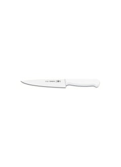 Buy Professional 10 Inches Meat Knife with Stainless Steel Blade and White Polypropylene Handle with Antimicrobial Protection in UAE