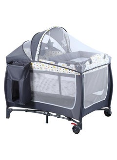 Buy Baby Bassinet Bedside Crib With Diaper Table,Portable Travel Crib Playpen For Newborn Toddlers With Wheels in Saudi Arabia