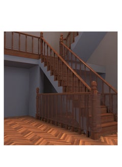 Buy Banister Safety Guard Removable Balcony And Stairway Safety Net 300x78cm Brown in Saudi Arabia