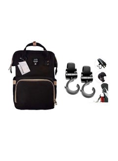 Buy Pikkaboo-Anello Diaper Bag-Black With Hooks in UAE