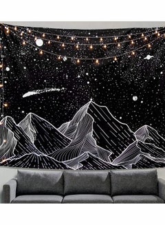 Buy Mountain Moon Tapestry Wall Hanging, Black and White Nature Starry Night Sky Stars Tapestry with Meteor and Galaxy Bedroom Home Wall Decor Printed Tapestry (50 Inch x 60 Inch) in Saudi Arabia