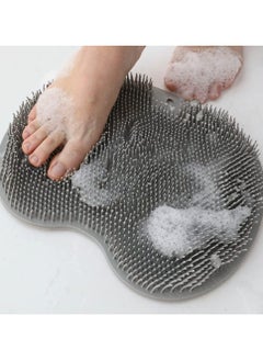 Buy Wall Mounted Exfoliating Back and foot Scrubber Brush with Suction Cups, Silicone Back Scrubber and Foot Massager Pad in Saudi Arabia