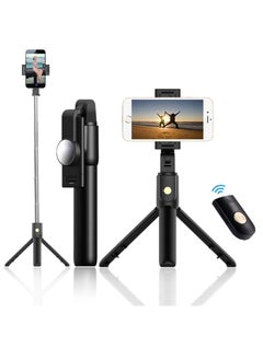 اشتري ARIZONE Selfie Stick Tripod,70cm Extendable Phone Tripod Stand For IPhone/Android Phone, Travel Tripod With Remote, Portable And Compact Compatible With Most Android & IPhone IOS Device في الامارات