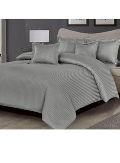 Buy HOURS Striped Hotel Comforter Set 6 Pieces, King Size, HOTEL WAS-03 in Saudi Arabia