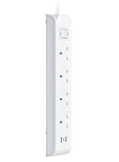 Buy HB Homebest 4Way Extension, With 2.1A/5V 2 USB, 1 USB-C, With Overload Protection, With 3M in Saudi Arabia