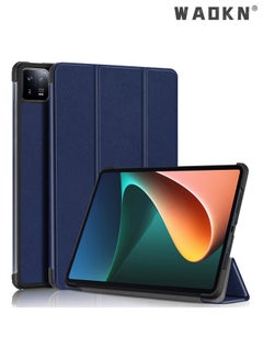 Buy Case for Xiaomi Pad 6 / Xiaomi Pad 6 Pro 2023, Slim Lightweight Hard Shell Cover with Three fold Stand, with Auto Sleep Wake Anti-scratch Smart Protective Cover (Blue) in UAE