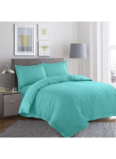 اشتري Orchard Exclusive (Sea Green) King Size Fitted Sheet 180x210 Cm Duvet cover and Pillow covers (Set of 6 Pcs) Cotton percale Weave, Soft and Luxurious, High Quality Bed linen -180 TC في الامارات