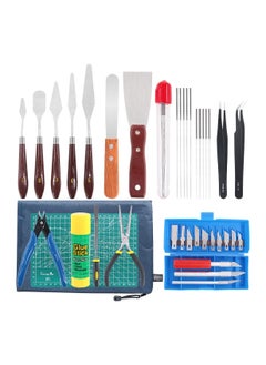 اشتري 40-Piece 3D Printer Tool Kit: Includes Spatulas, Tweezers, Files, Needles, Cutting Mat, and More for Efficient Removal, Cleanup, and Finishing of 3D Prints. في الامارات