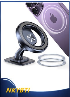 Buy MagSafe Car Mount Magnetic Phone Holder Dash Fit Curved Surface Flexible Rotation in UAE