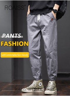 Buy Men's Cargo Pants Casual Pants Made of Pure Cotton with Elastic Drawstring Suitable for Various Body Types Simple and Trendy in UAE