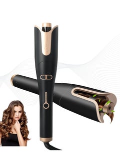 Buy Uliova Ceramic Hair Curler , Automatic Rotating Hair Curling Iron ,Fast Heating Auto Hair Curler Black in Saudi Arabia