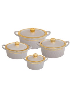 اشتري Hotpot Set of 4 pieces Inner Stainless Steel grey with gold في السعودية