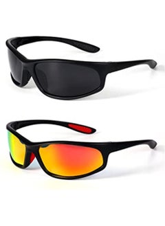 اشتري Polarized Sunglasses Sports Trendy Sunglasses for Men Womens Sunglasses Polarized UV Protection Non Slip for Driving Cycling Fishing Running 2 Pairs في السعودية