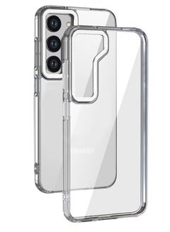 اشتري Samsung Galaxy S23 Plus Clear Case Shockproof Slim Anti-Yellow Hybrid Hard PC+ TPU Cover Metal Camera Lens Frame في الامارات