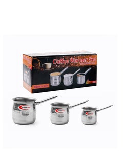 Buy KITCHENMARK Stainless Steel Turkish Coffee Warmer 3pc Set in UAE