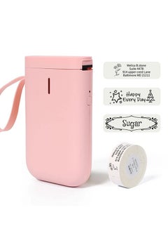 Buy D11 Portable Bluetooth Sticker Label Printer with 1 Roll 12*40mm White Tape, USB Rechargeable, Inkless Thermal Label Maker with 10-15mm Print Width, Ideal for Home and Small Business Supplies, Pink in UAE