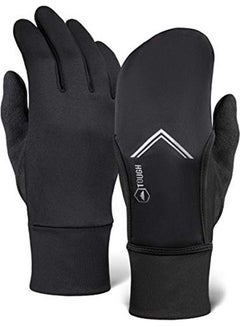 Buy Running Mitten Gloves With Touch Screen Winter Glove Liners With Convertible Mittens Cover For Texting, Cycling & Driving Thin, Lightweight, Warm Cold Weather Thermal Sports Gloves For Men & Women in UAE