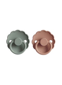 Buy Pack Of 2 Daisy Silicone Baby Pacifier 6-18M, Lily Pad/Rose Gold - Size 2 in Saudi Arabia
