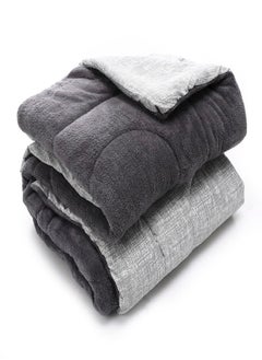 Buy Double Face Winter Fur Quilt, Gray Maze, 220*235cm in Egypt