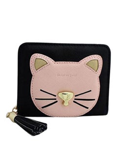 Buy Tassel Cat Faux Leather Purse Black in UAE